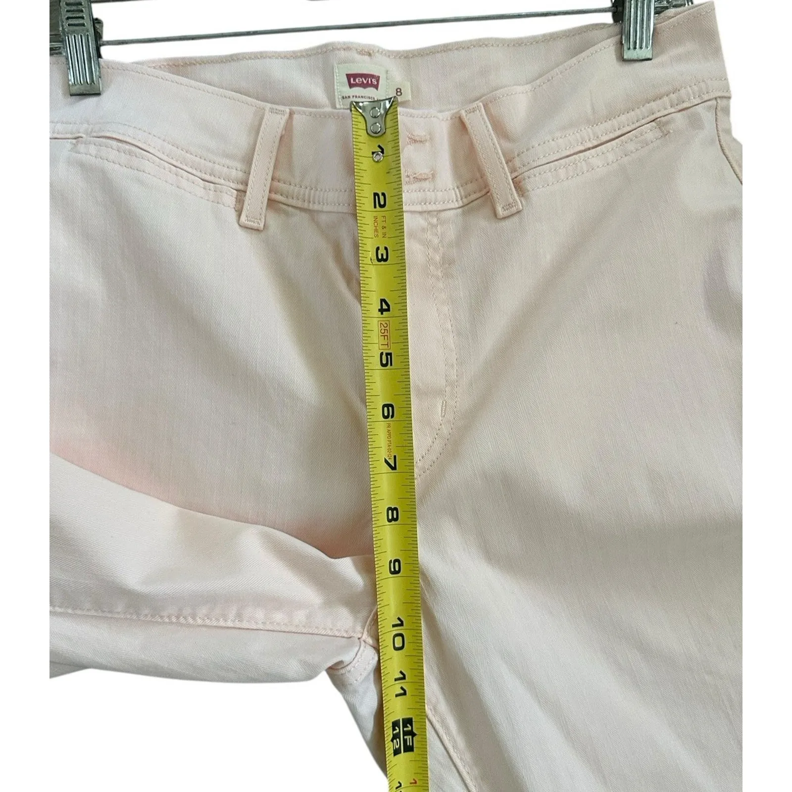 Levi's Women’s Classic Utility Jeans Wide Leg Crop Mid Rise Light Pink Sz 8 - Image 8