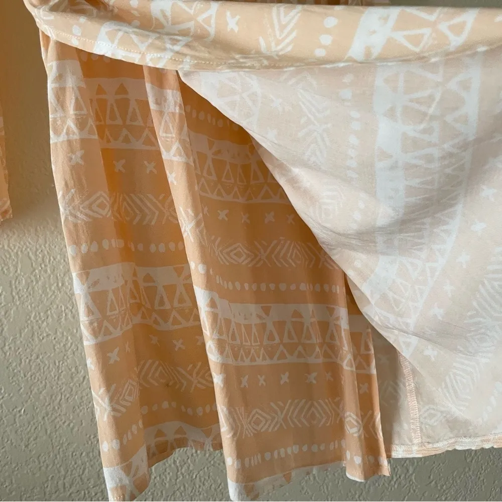 Sabo Faux Wrap Cold Shoulder Aztec Print Mini Dress - Image 4