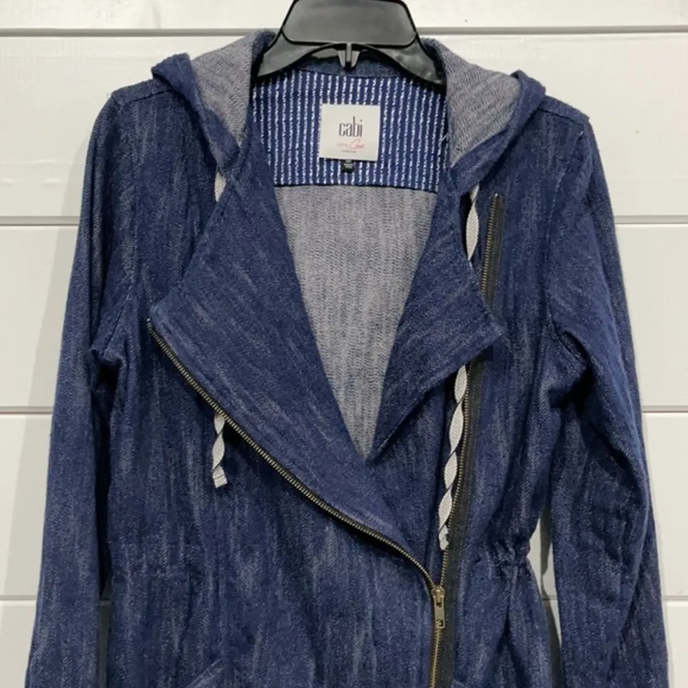 Cabi Indigo Adventure Anorak Denim Jacket Blue Small - Image 4