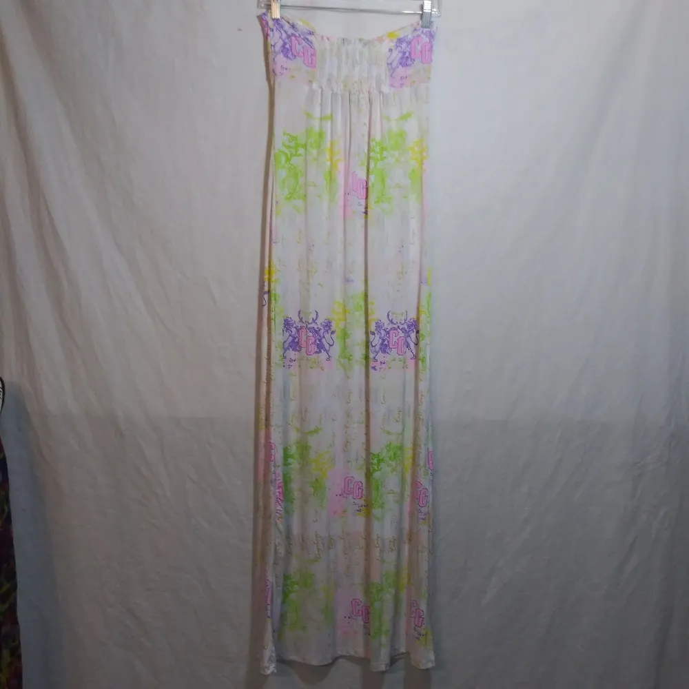Coogi CG Printed Floral Bandeau Maxi Summer Dress Y2k Vacation Size M - Image 6