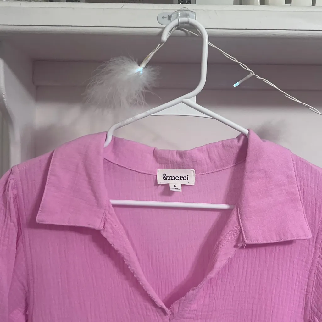 Anthropologie &Merci Pink Gauze Dress - Image 4