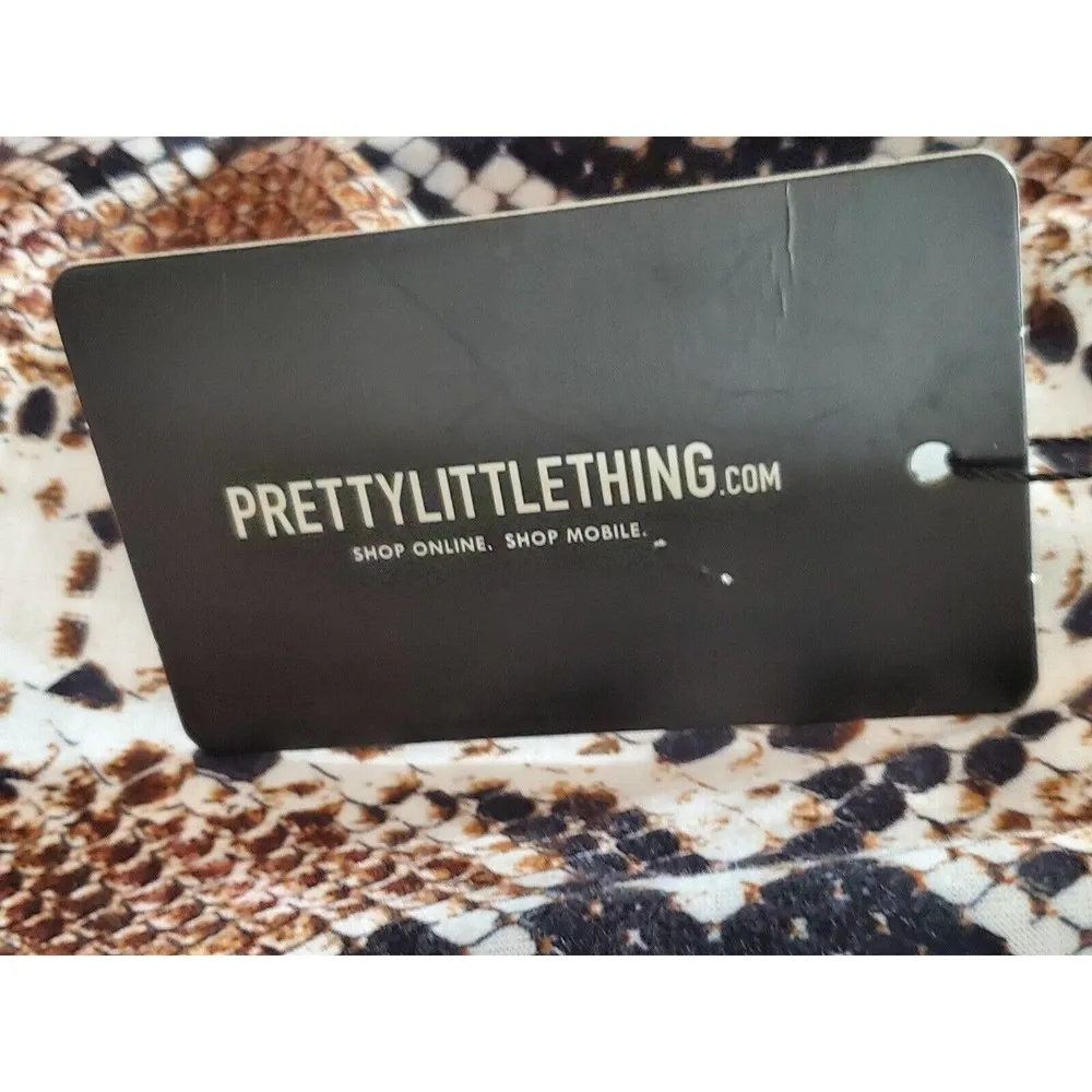 Pretty Little Thing Beige Snake Skin Square Neck Sleeveless Strappy Midi Dress 4 - Image 12