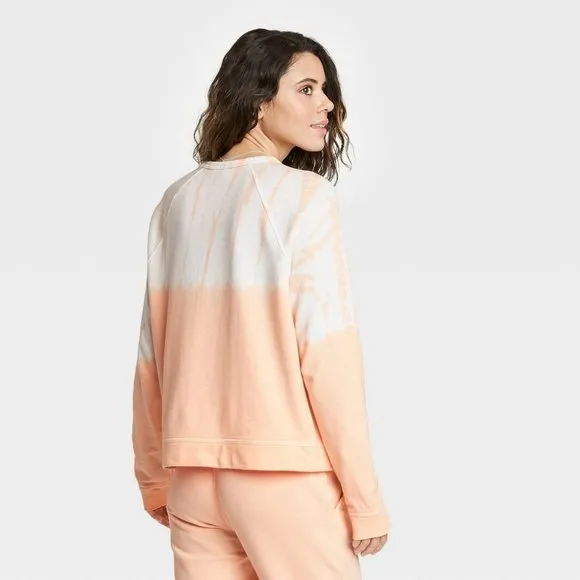 Universal Thread Orange & White Tie Dye Crewneck Pullover Sweatshirt S - Image 2