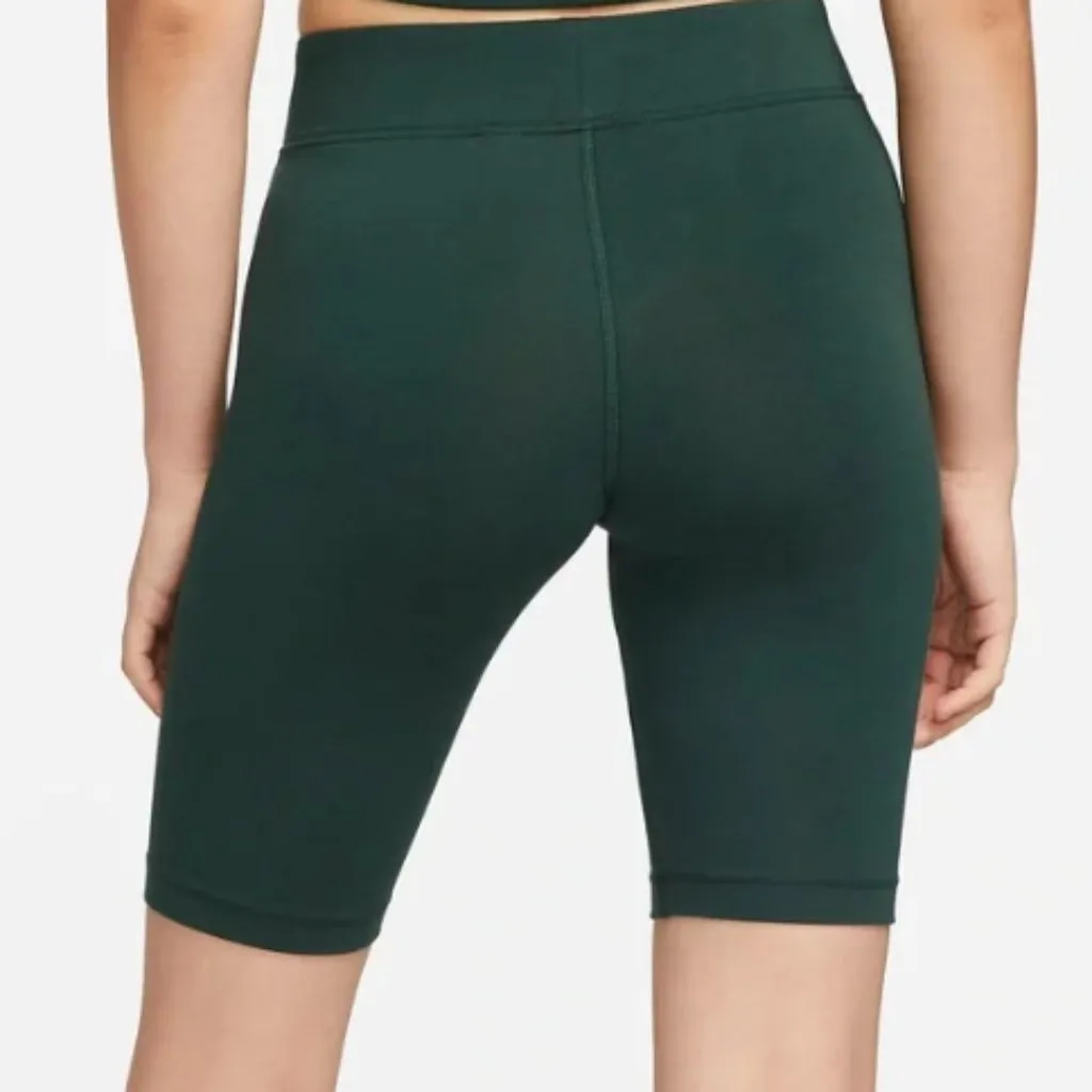 Nike Womens Mid-Rise 10” Biker Shorts in Pro Green Size XS - Image 2