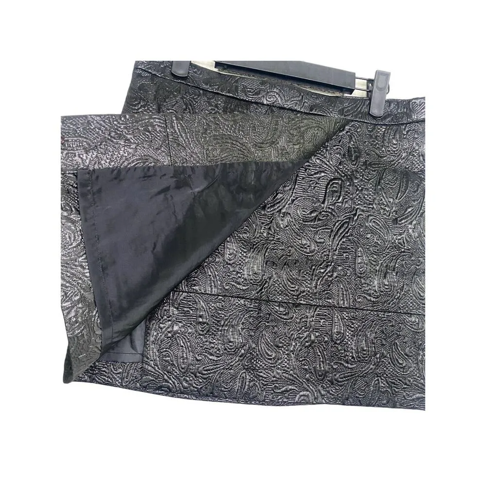 NWT J Crew Matelassé Origami Textured Metallic Lined Mini Skirt Zip Up 4 Grey - Image 4