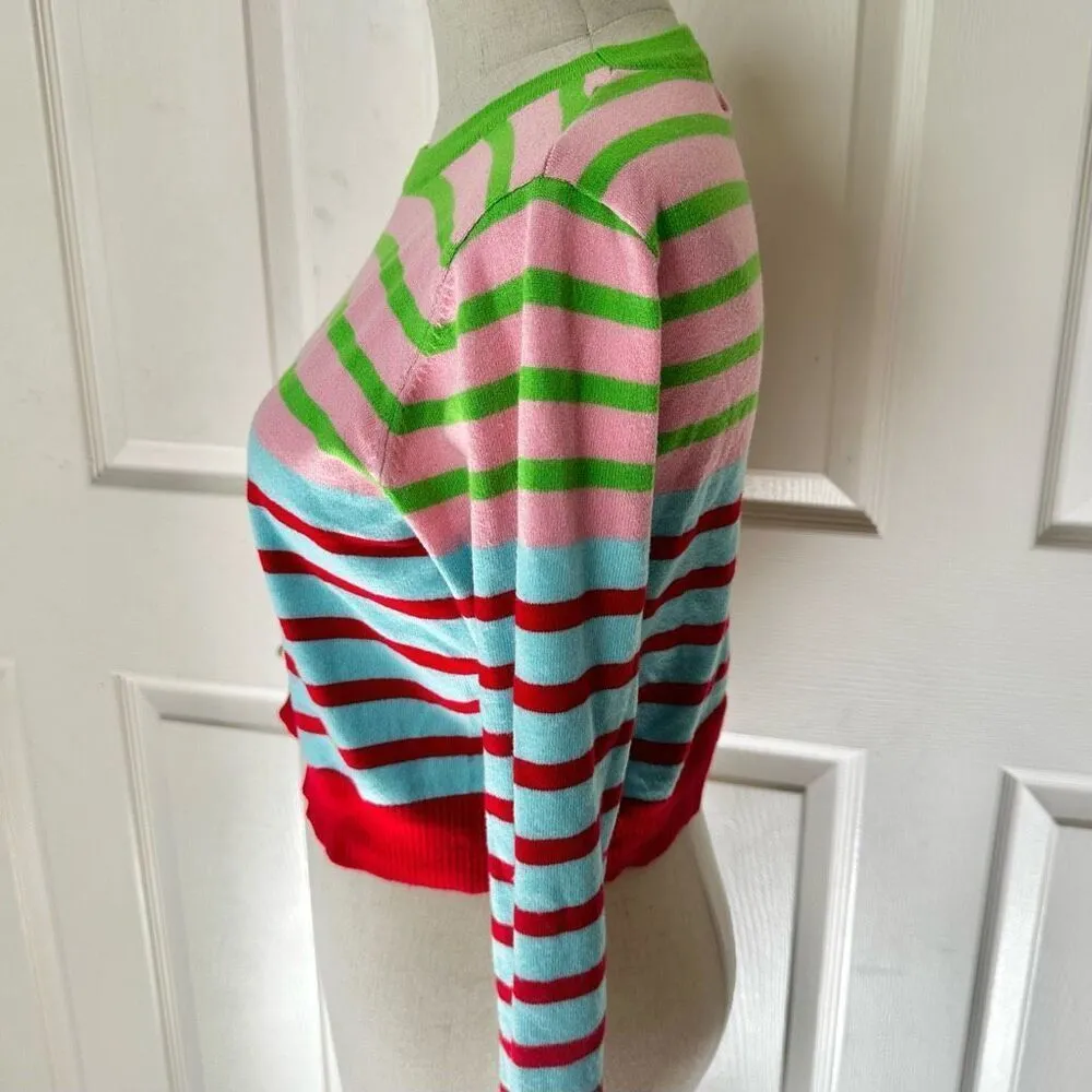 Cider green and red striped long sleeved sweater - Image 5