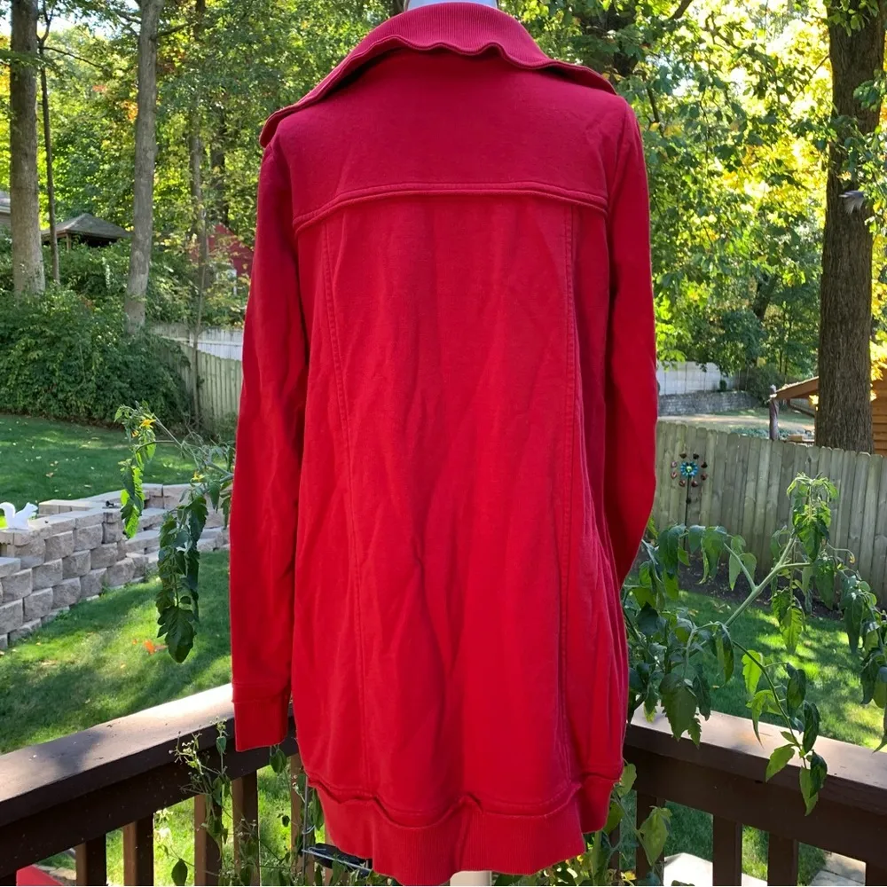 Soft Surroundings Red Pullover Snap Button Collar S Small Sweatshirt Top - Image 8