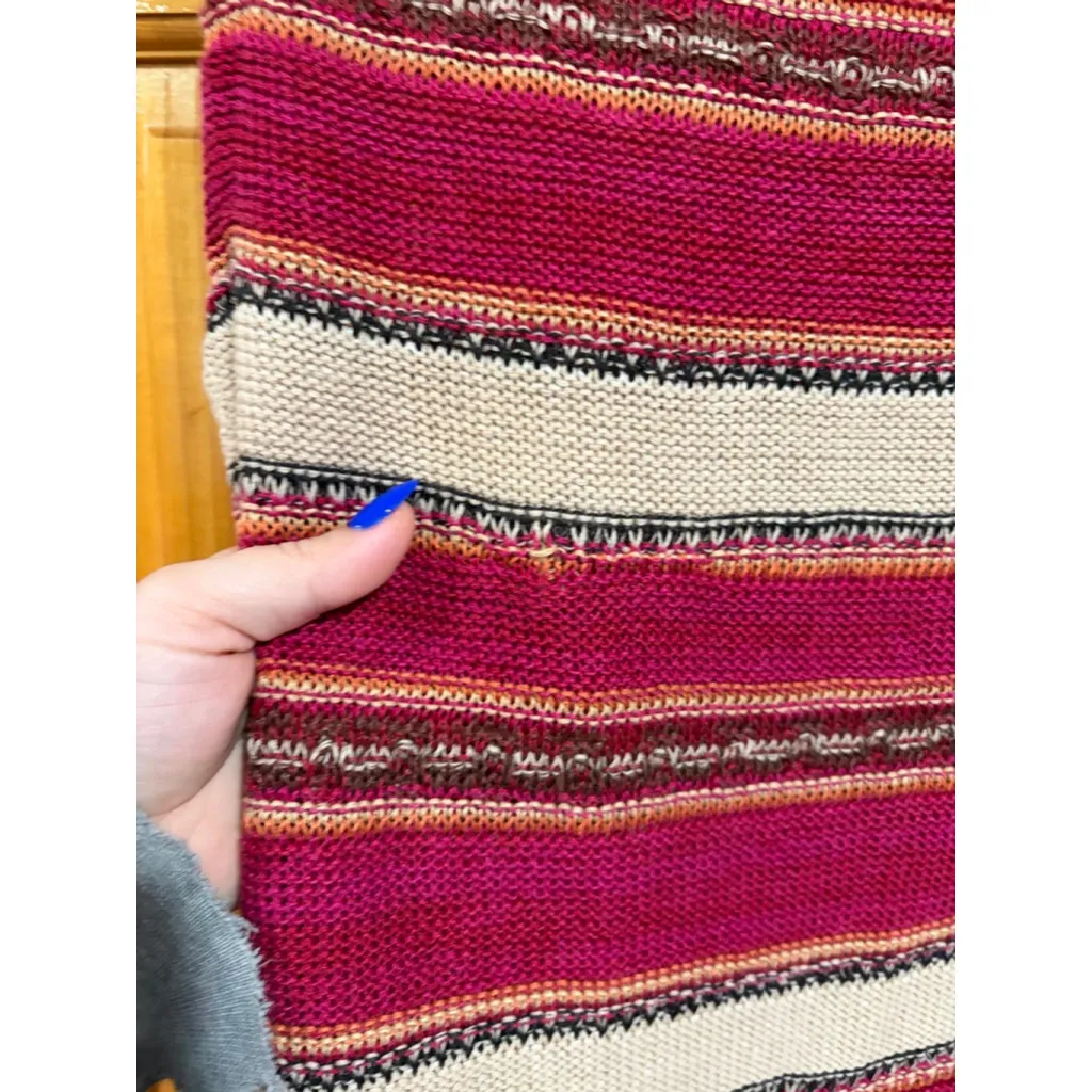 Lauren Ralph Lauren Linen Cotton Knit Sweater Tank Top Striped Boho Chic Size - Image 3