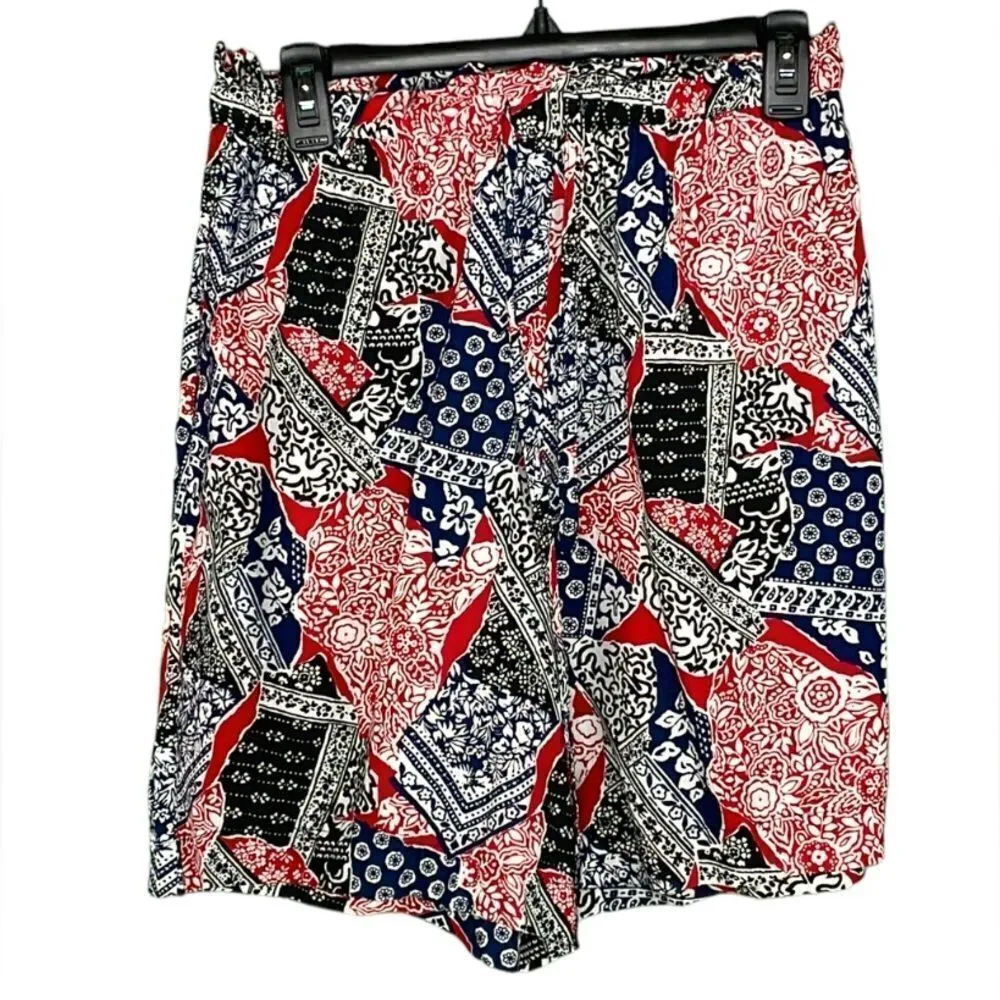 Vintage Roo Crossing Paisley Boho Shorts Pull On size small Red - Image 3
