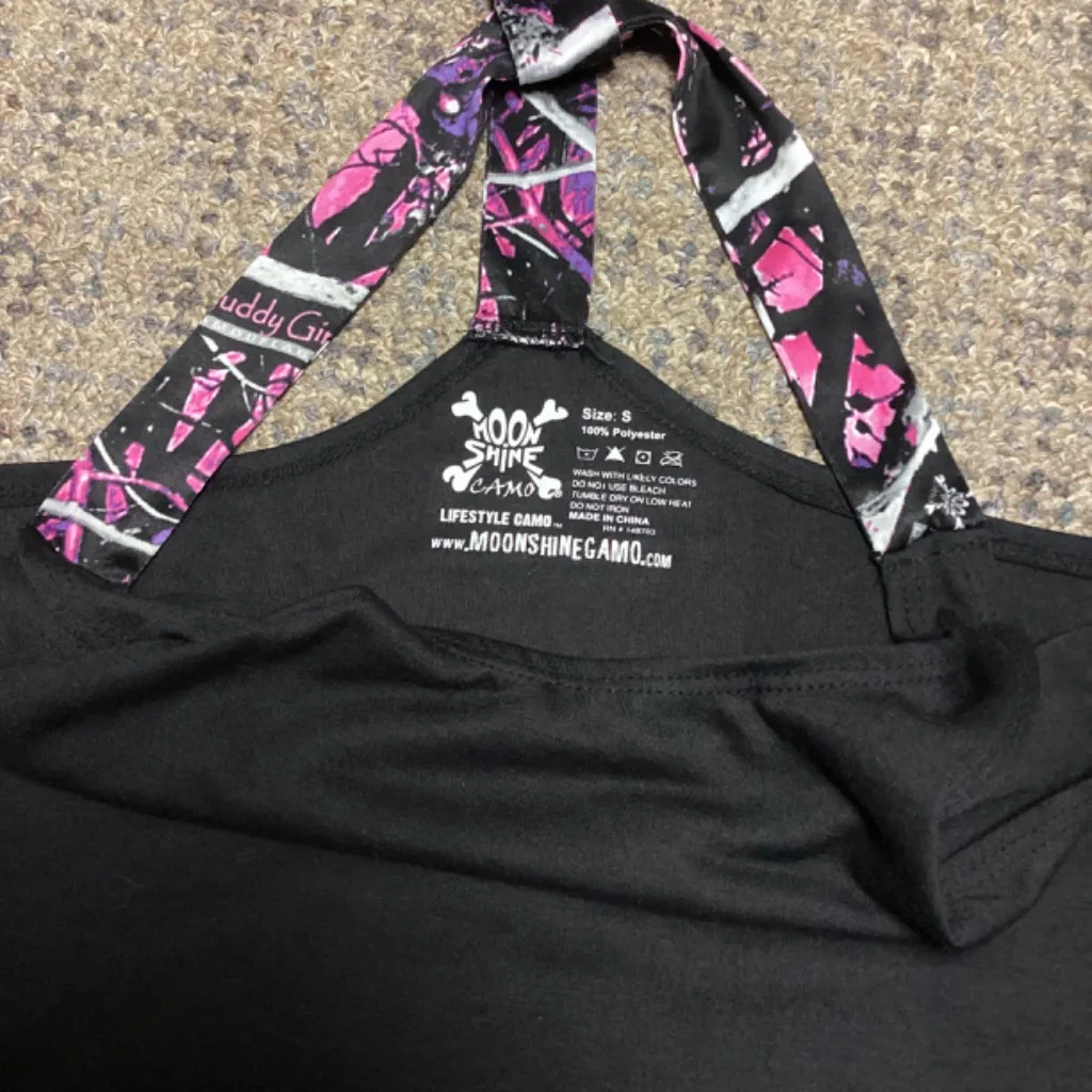 Moon Shine Muddy Girl Camo Black Pink Purple Sports Bra Shorts Tank Top * S/M Size undefined - Image 10
