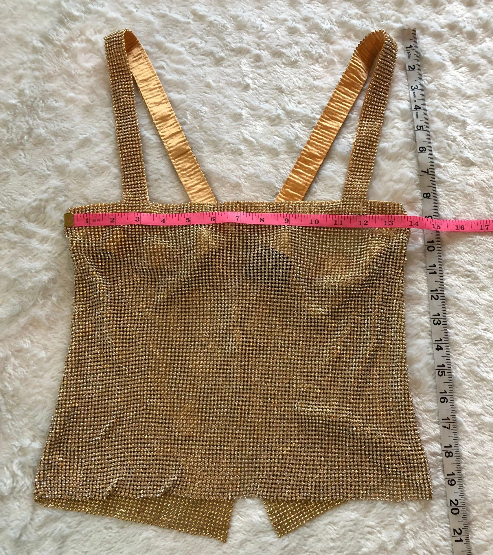 Windsor Gold Mesh Chain Tank Top Sz Med - Image 4