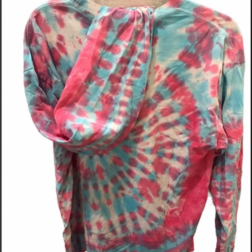 Homemade Pink and Blue Tie Dye Long Sleeve Tshirt - Size : Large - Image 3