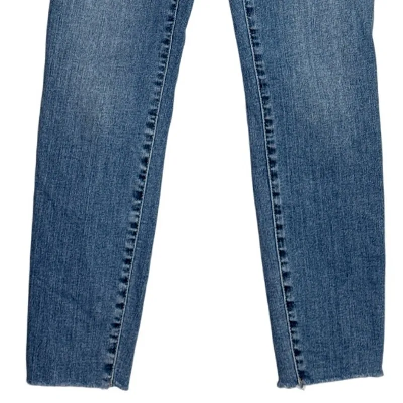 J. Crew Mid Rise Toothpick Skinny Distressed Hem Stretch Ankle Jean 27 Blue - Image 3