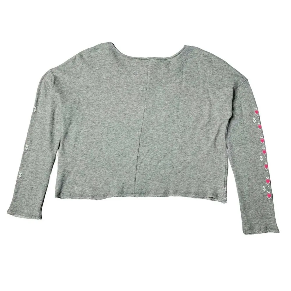 NEW Tokyo Darling Aeropostale Gray Hearts Cropped Oversized Sweatshirt Size M - Image 9