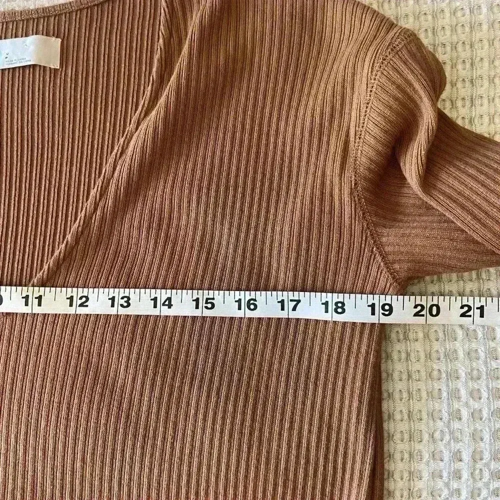 FREE‎ PEOPLE Beach Phoenix Ribbed Mini Dress Size S Small Brown Coverup Vacation - Image 9