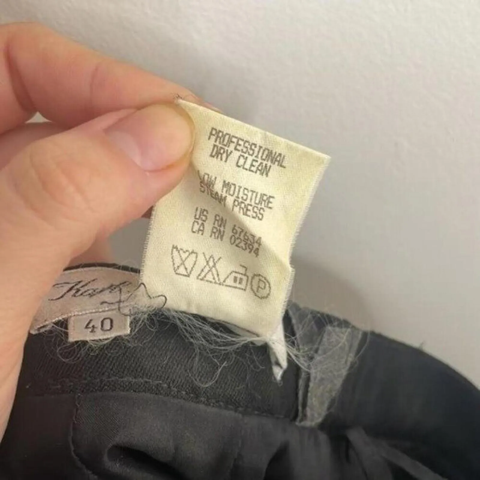 ✅Karl Lagerfeld Black 100% Wool Black Pencil Skirt Minimal Business Career work - Image 8