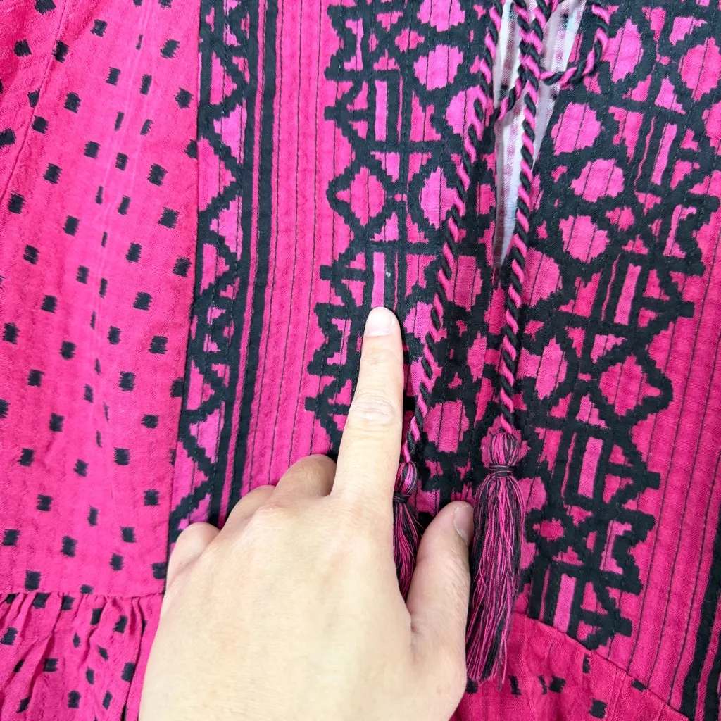 Knox Rose Embroidered Flutter Shortsleeve Top Valentine’s in Polka Dots Pink M - Image 15