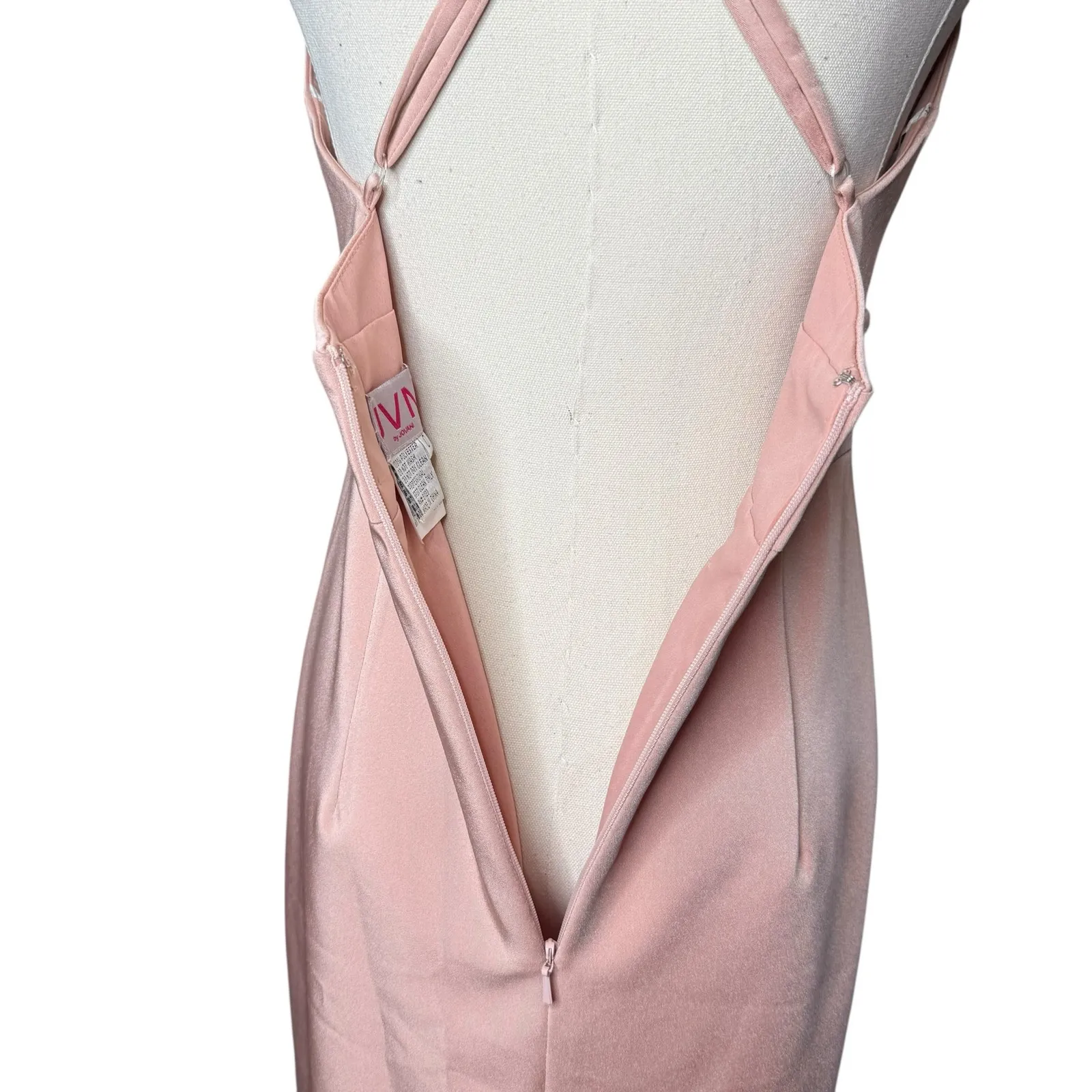 Jovani Plunging Neckline Mini Dress Blush Pink NEW size‎ 0 - Image 4