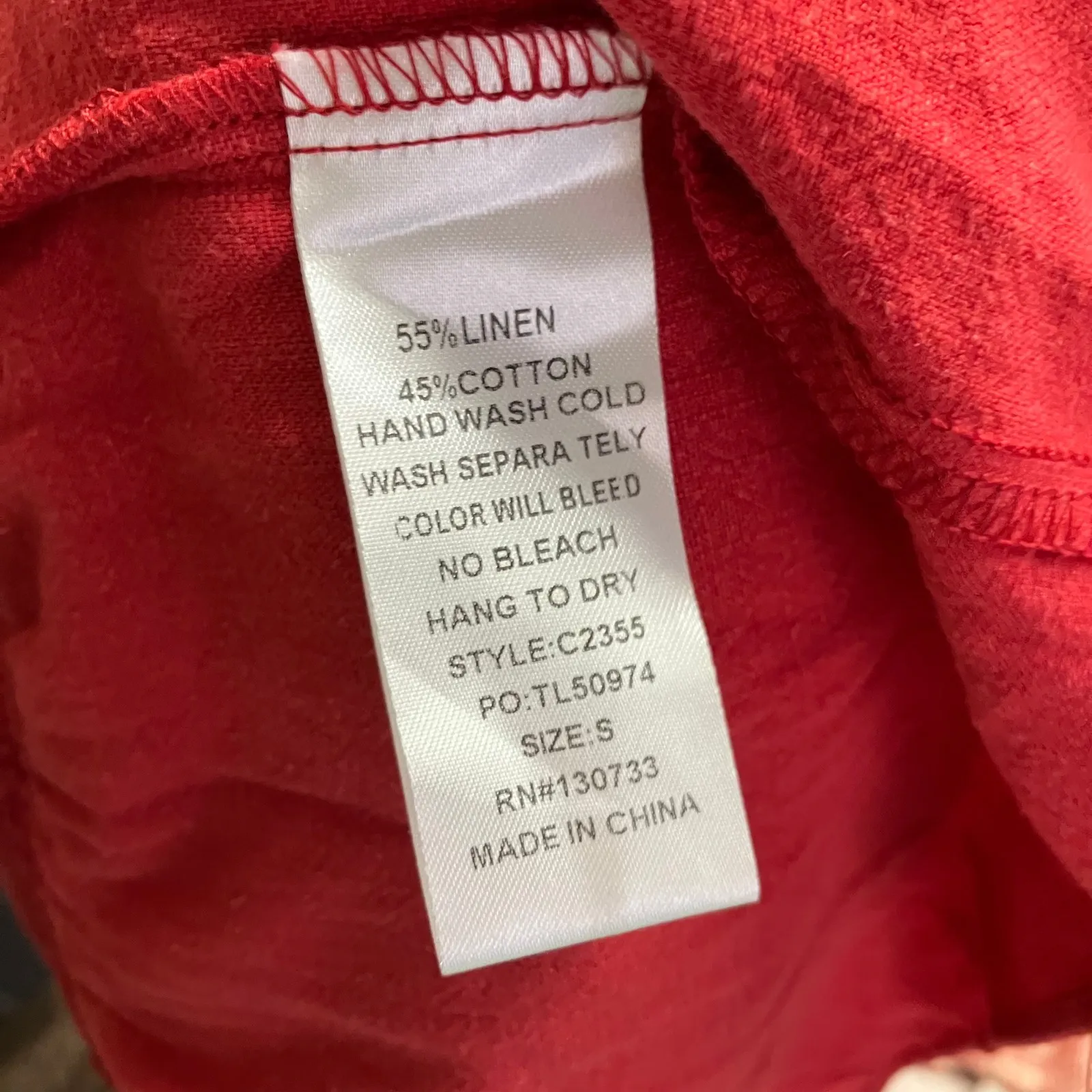 Umgee USA Red Linen Blend Tiered Mini Dress Short Sleeve Casual Womens Small New - Image 10