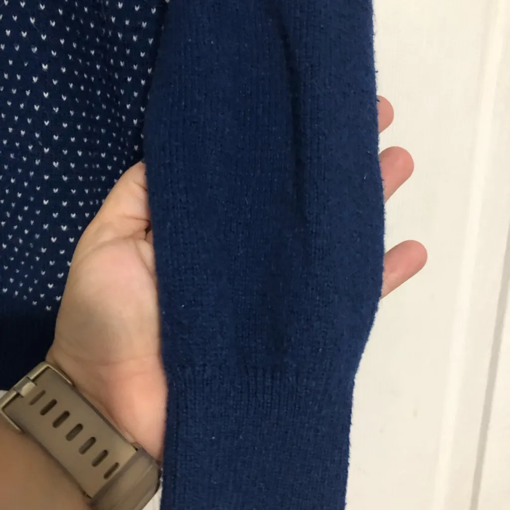 Ann Taylor Loft Factory blue white dot sweater women’s size medium‎ - Image 6