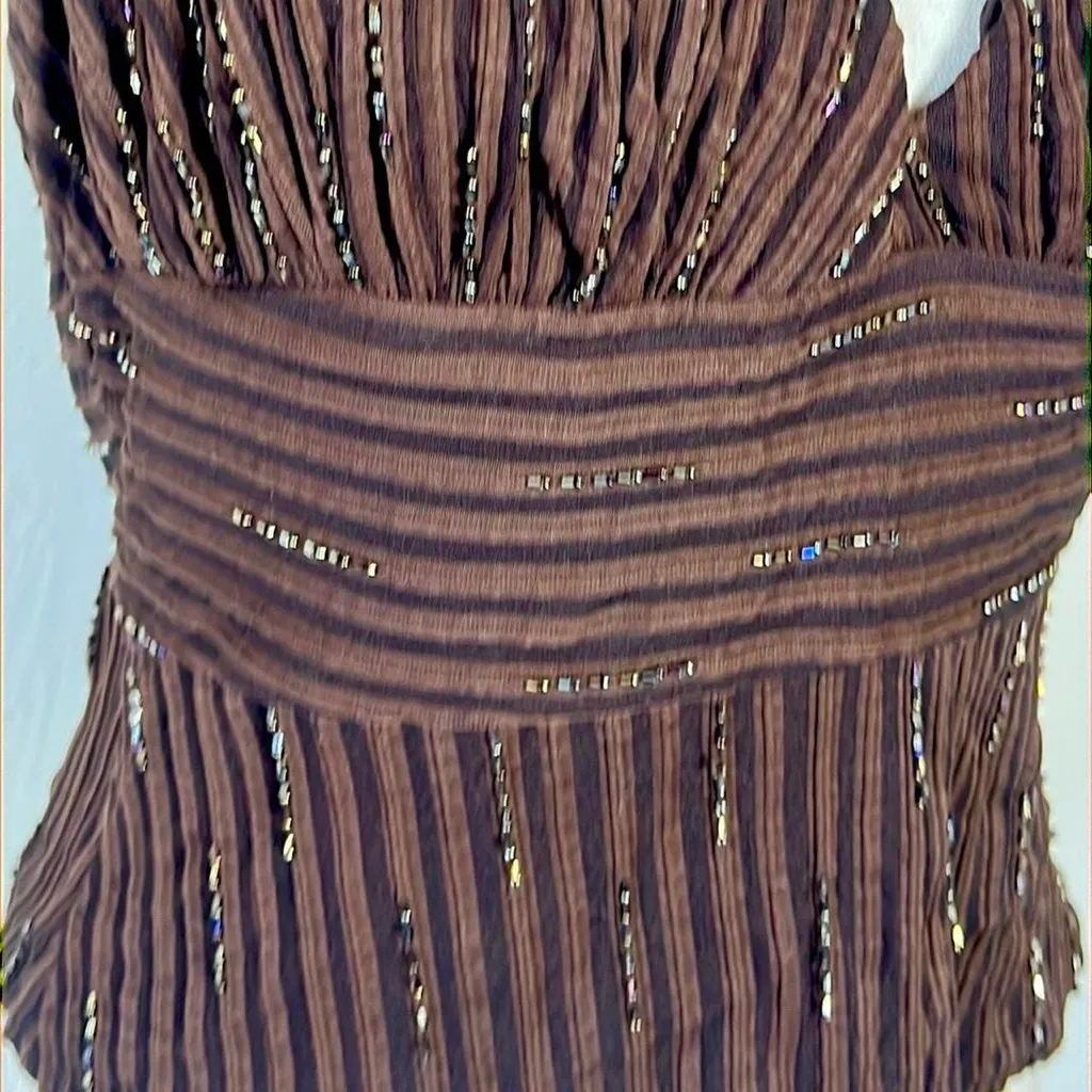 Cache Vintage  Beaded Halter Top - Image 5
