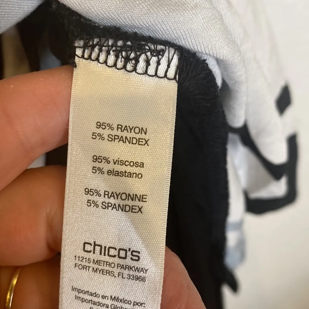 Zenergy by Chico’s Janelle Dot Print Tunic Top EUC Sz 16 3/4 Sleeves Stretch - Image 6