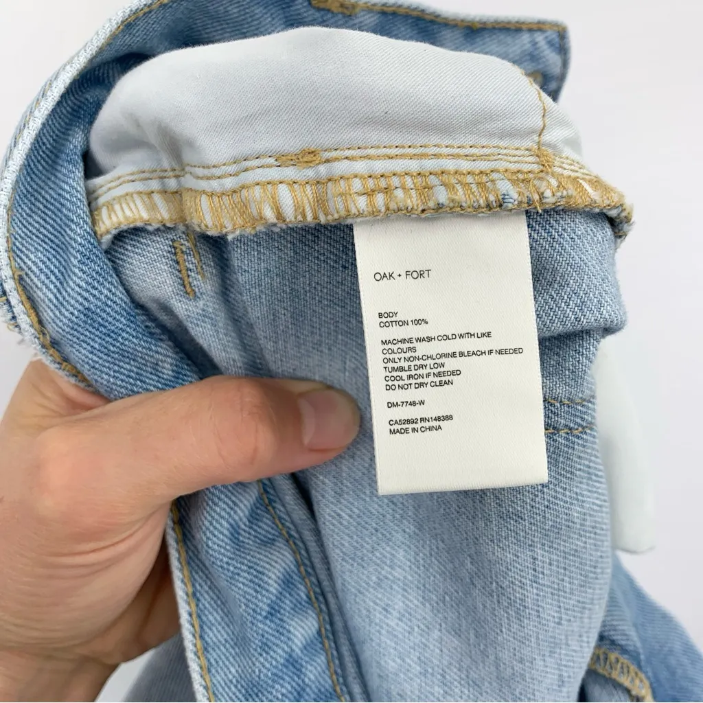 OAK + FORT Cutoff Jean Shorts Light Wash 27 Blue - Image 6