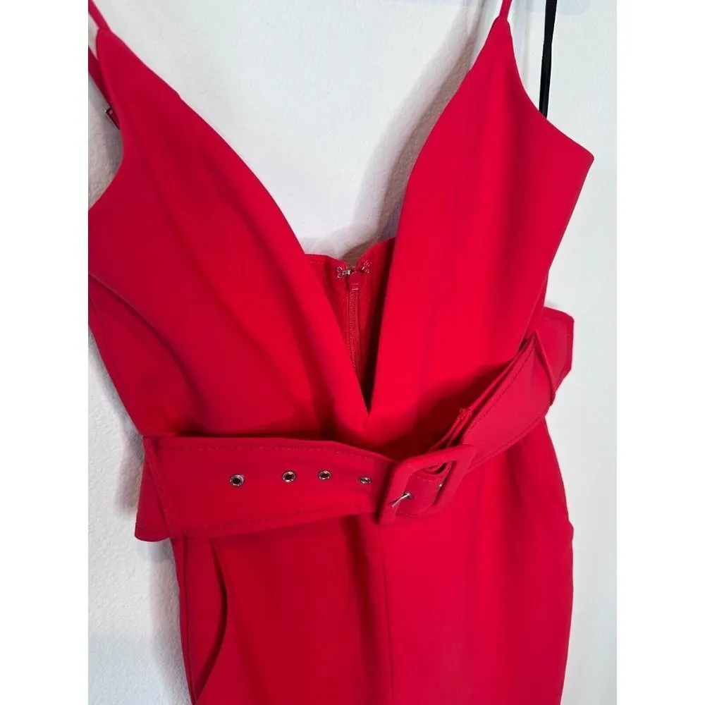Reagan Belted Jumpsuit in Red Size XSmall NWT - Image 5