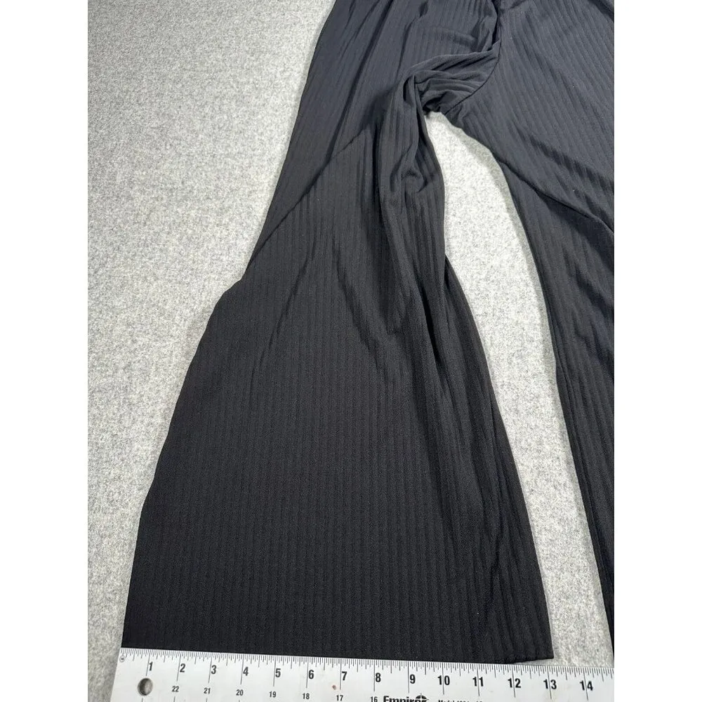 Uniqlo Pull On Pants Womens Small Elastic Black Wide Leg Stretch Lightweight - Image 3