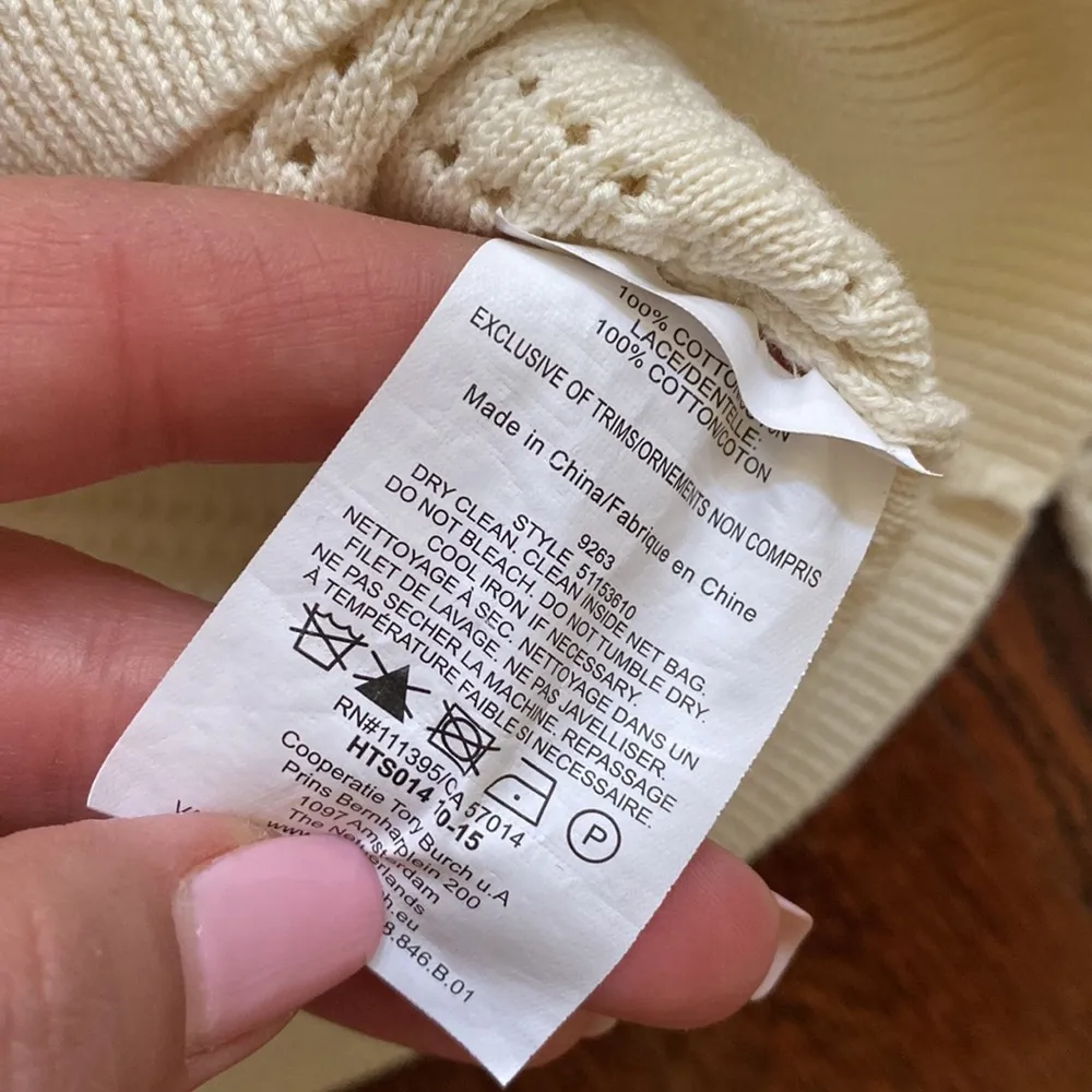 Cream Lace Knit Sweater - Image 6