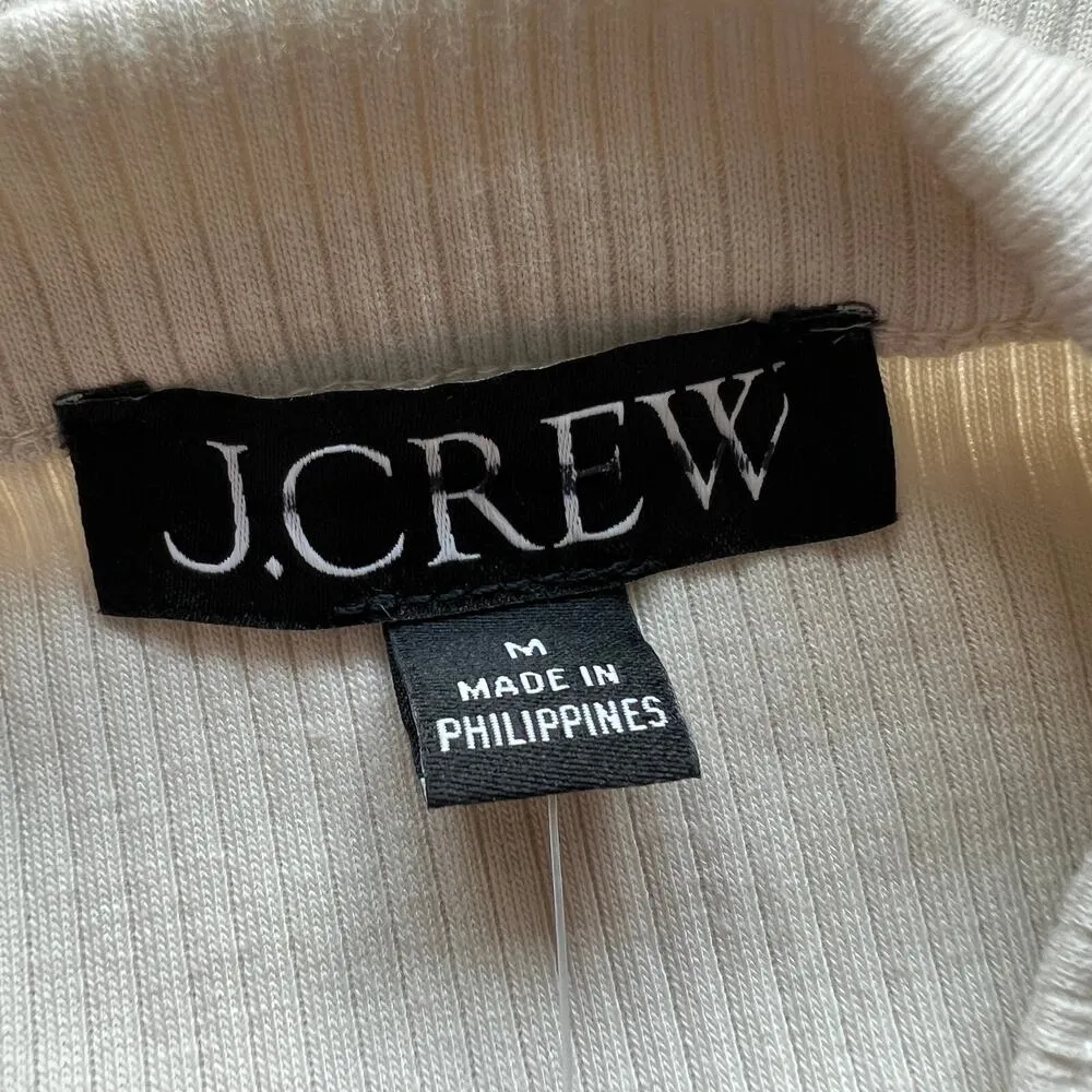 J Crew Vintage Rib Wide Strap Tank Top Womens Medium Natural - Image 2