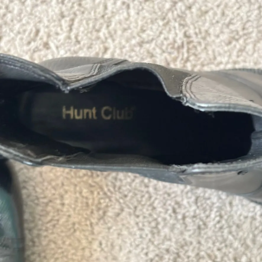 Hunt Club Cheyenne Chelsea Boots Sz 8.5 Black Leather Crocodile‎ Western Heeled - Image 9
