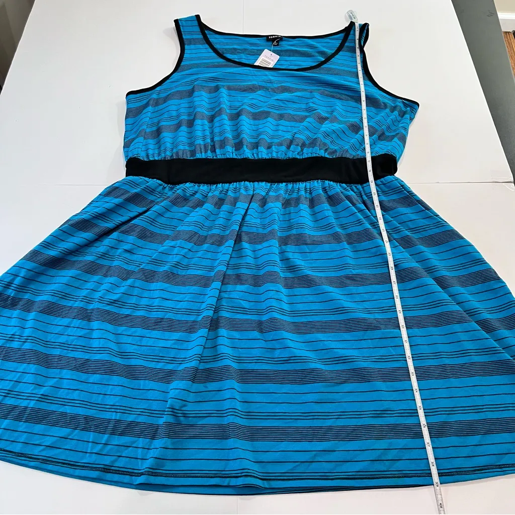 NWT‎ Torrid Blue Black Stripes Pockets Sleeveless Jersey T Shirt Dress Size 4X - Image 7