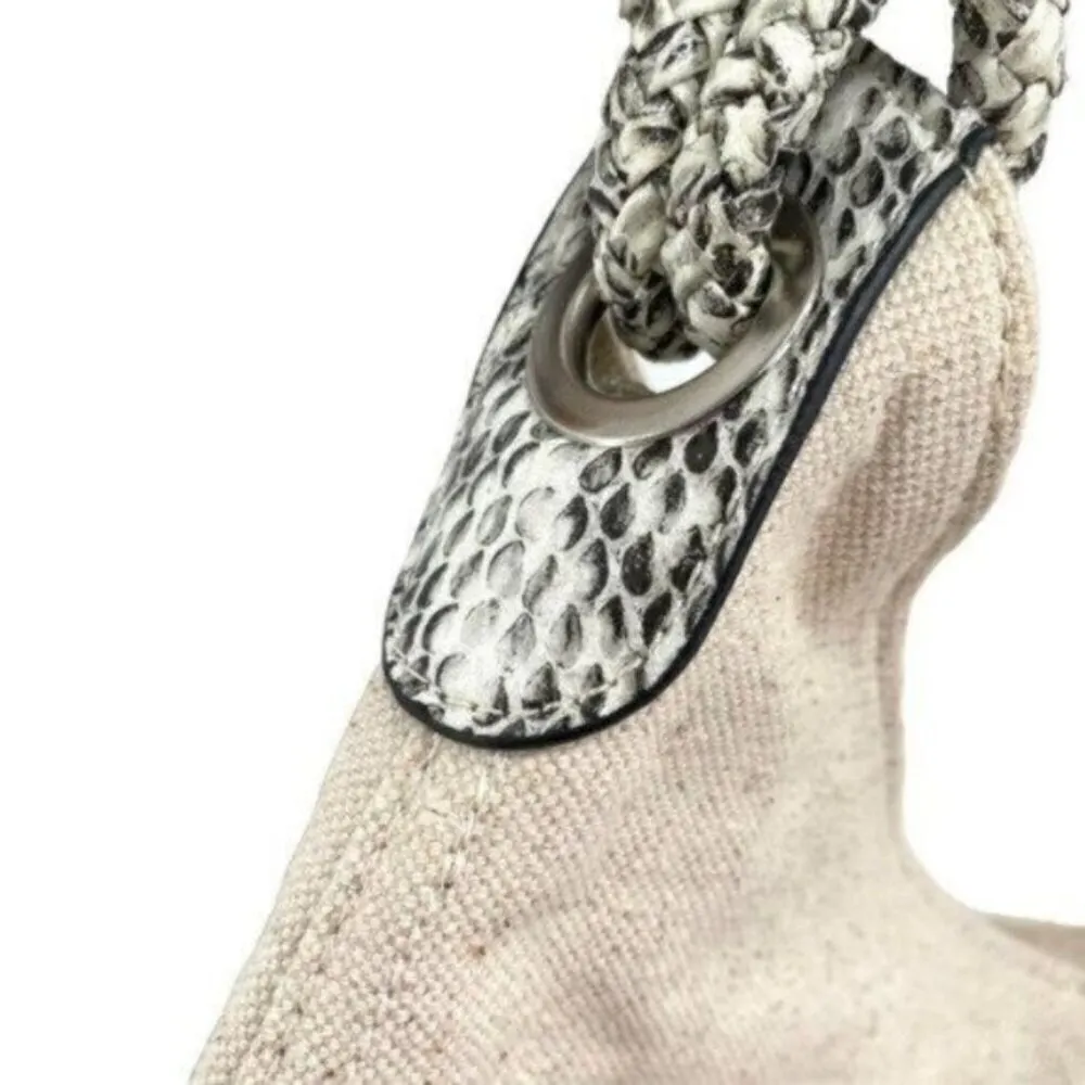 Alfani Hillary Canvas Hobo Shoulder Bag in Linen Snakeskin New - Image 7