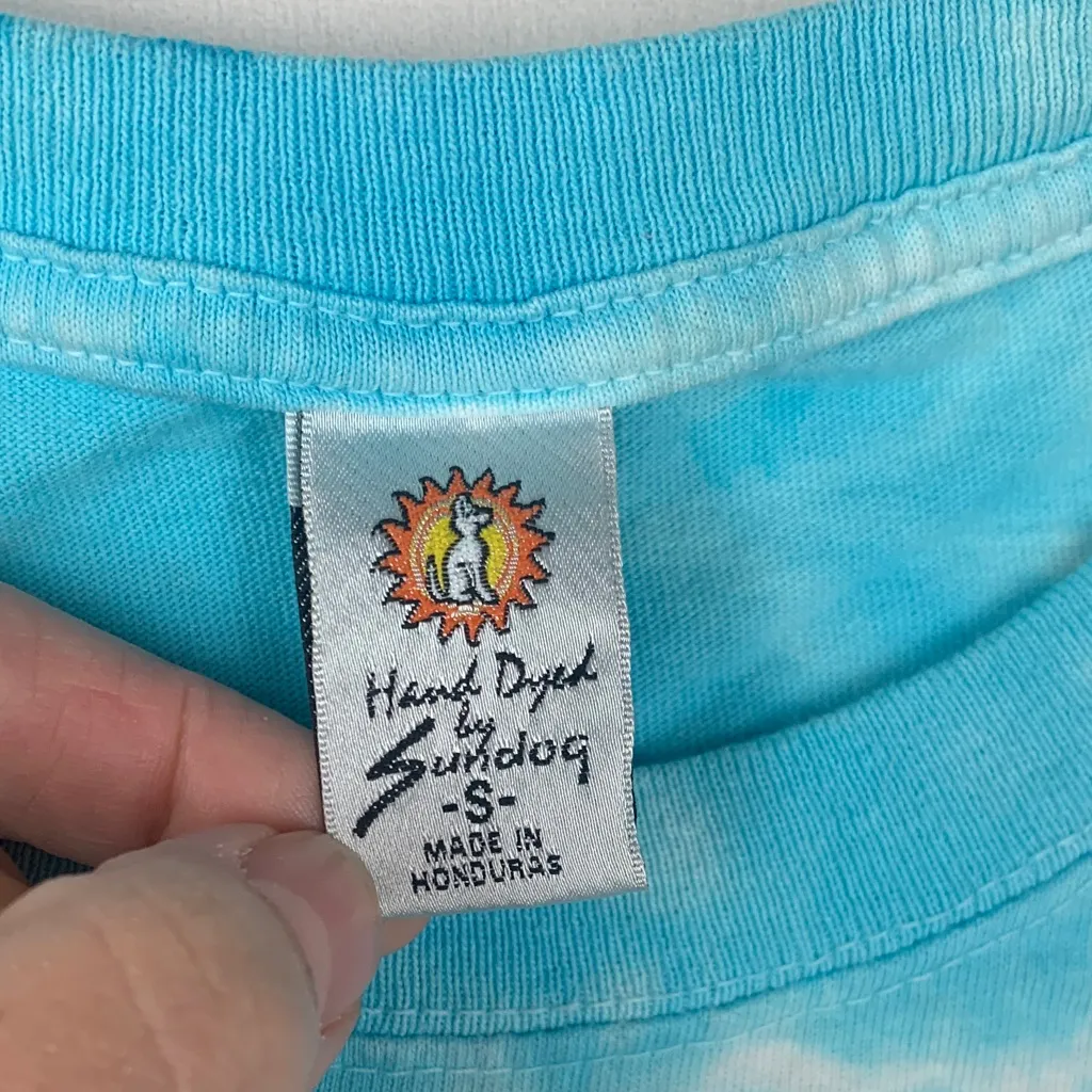 Sundog Janis Joplin size small short sleeve vintage Blue Tie - Image 3