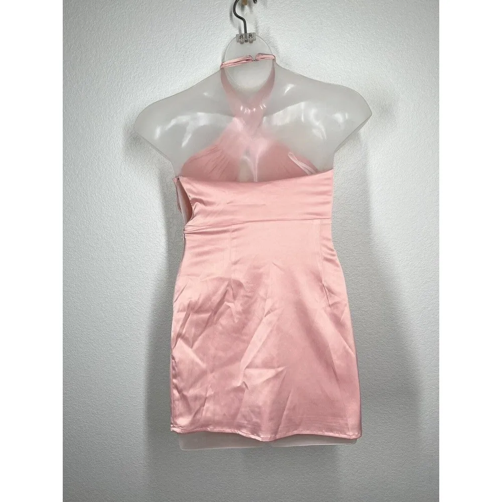 Superdown Samira Mini Dress Size Small S Pink Satin - Image 4