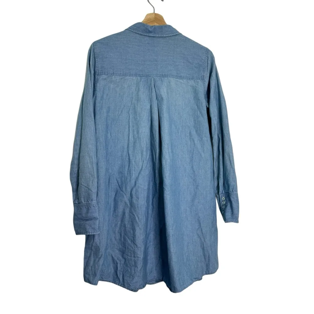 Baldwin Medium Wash Long Sleeve Denim Lyocell Shirt Dress Kansas City Blue - Image 2