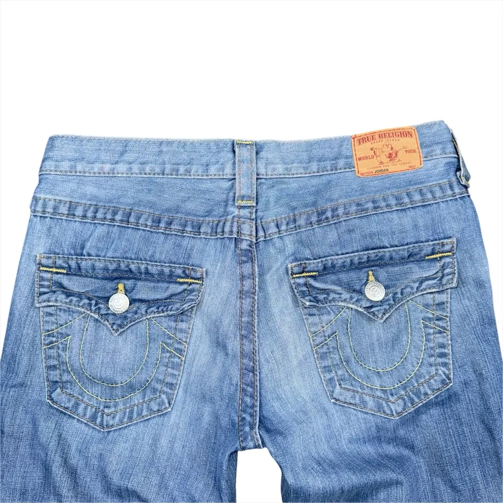 True Religion Jordan Distressed Paint Splatter Boyfriend Straight Jeans Size 27 - Image 4