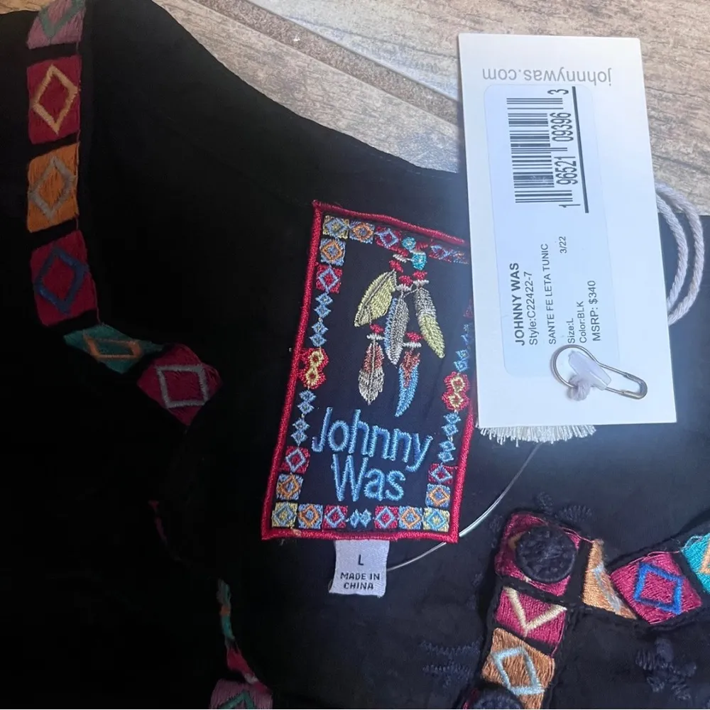 New Johnny Was Santa Fe Leta Tunic - Size Lg - Image 2