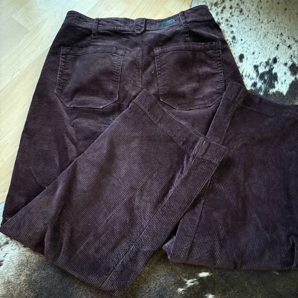 PAIGE Nellie High Rose Corduroy Wide Leg Pants Size 29 in Amethyst - Image 6