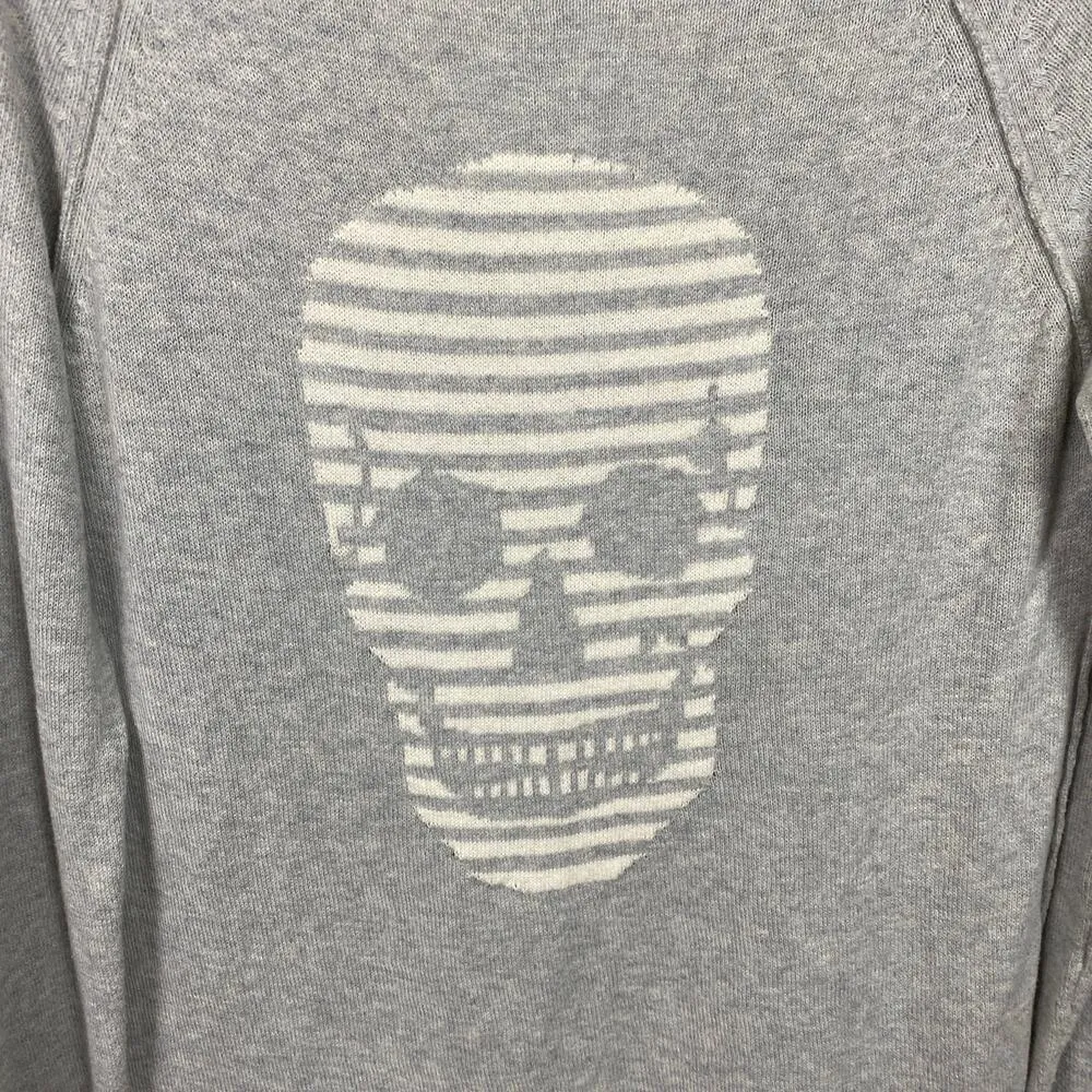 Skull Cashmere Gray Cashmere Blend Skull Print Sweater Sz.S - Image 8