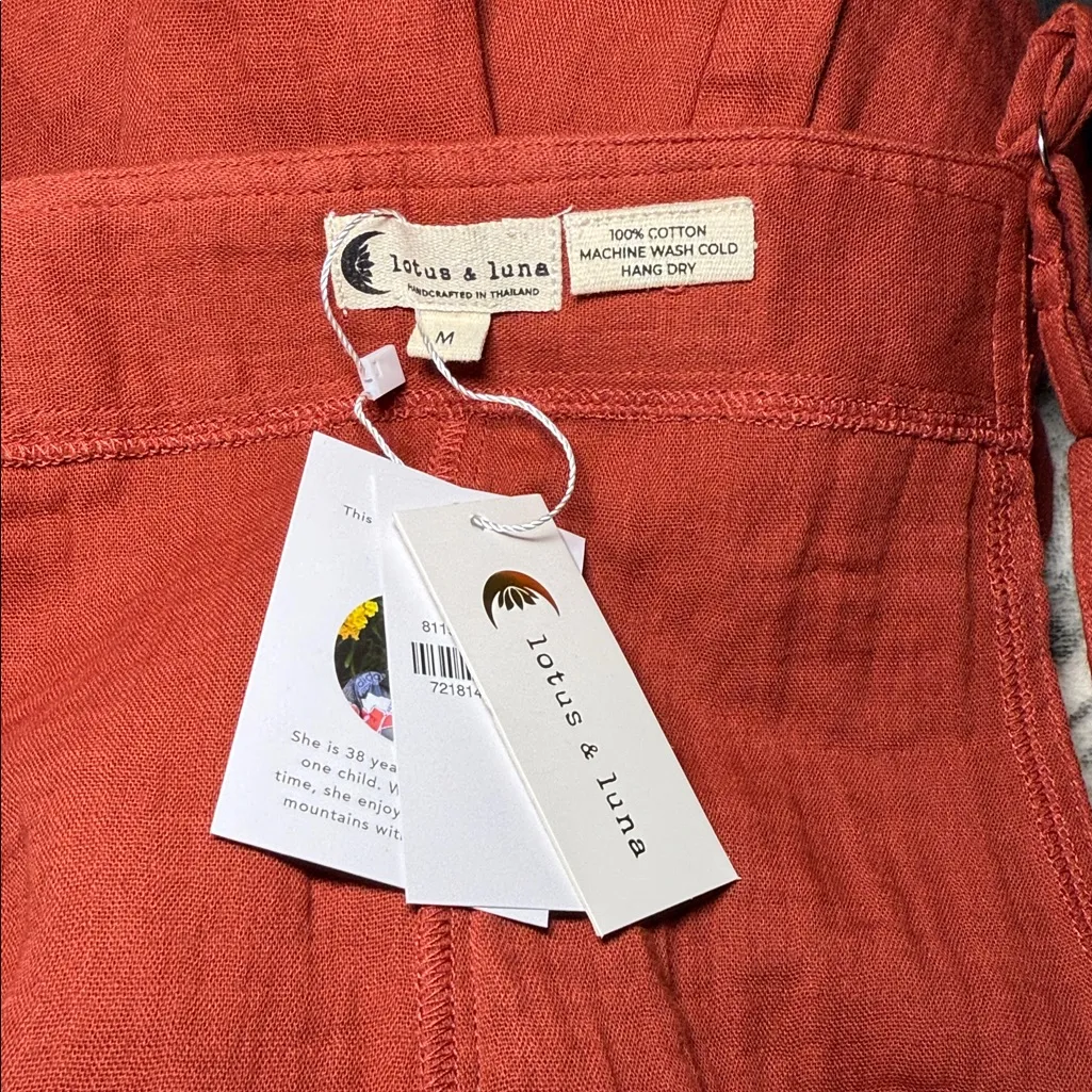 Lotus and Luna Women's Rust Jumpsuit Brown Size M - Image 4