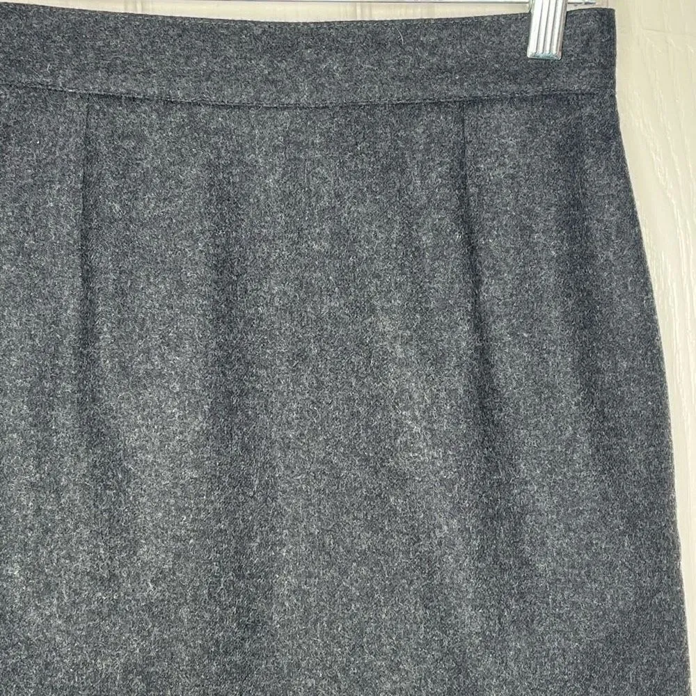 United Colors Of Benetton Sz 6 Gray Wool Short Pencil Skirt Italian Sz 42 Made i - Image 4
