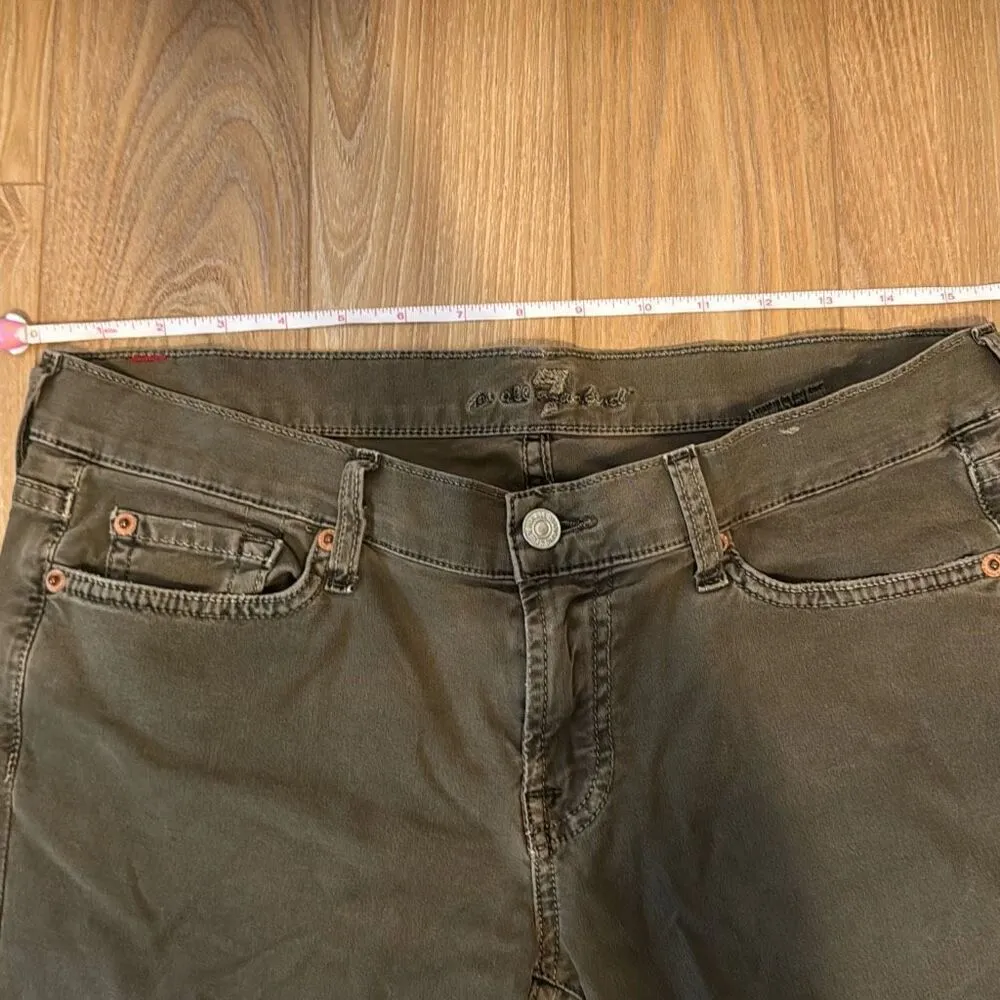 7 for all mankind jeans women's olive green/gray jeans size 30 - Image 5