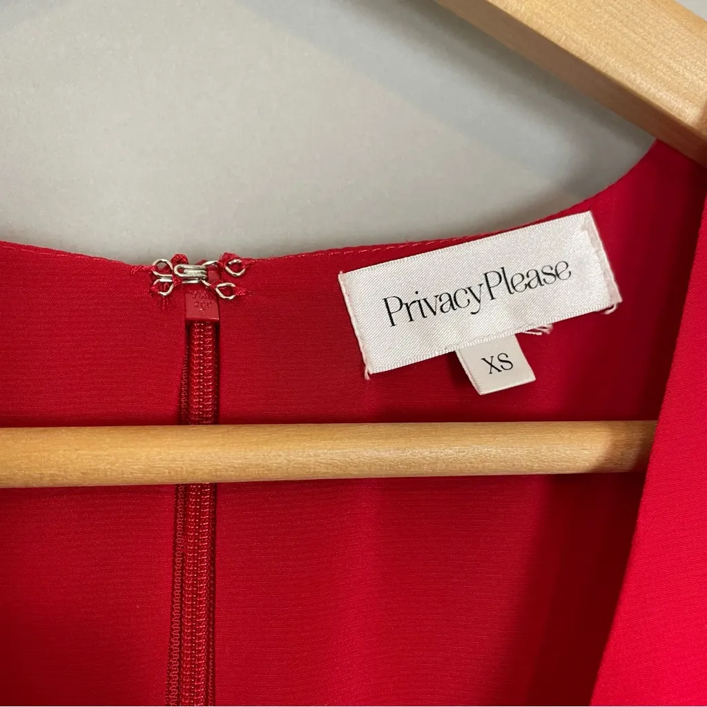 Privacy Please Revolve Dress Red Lobster Maxi XS Ruffle Sleeve Gown‎ NO BELT - Image 7