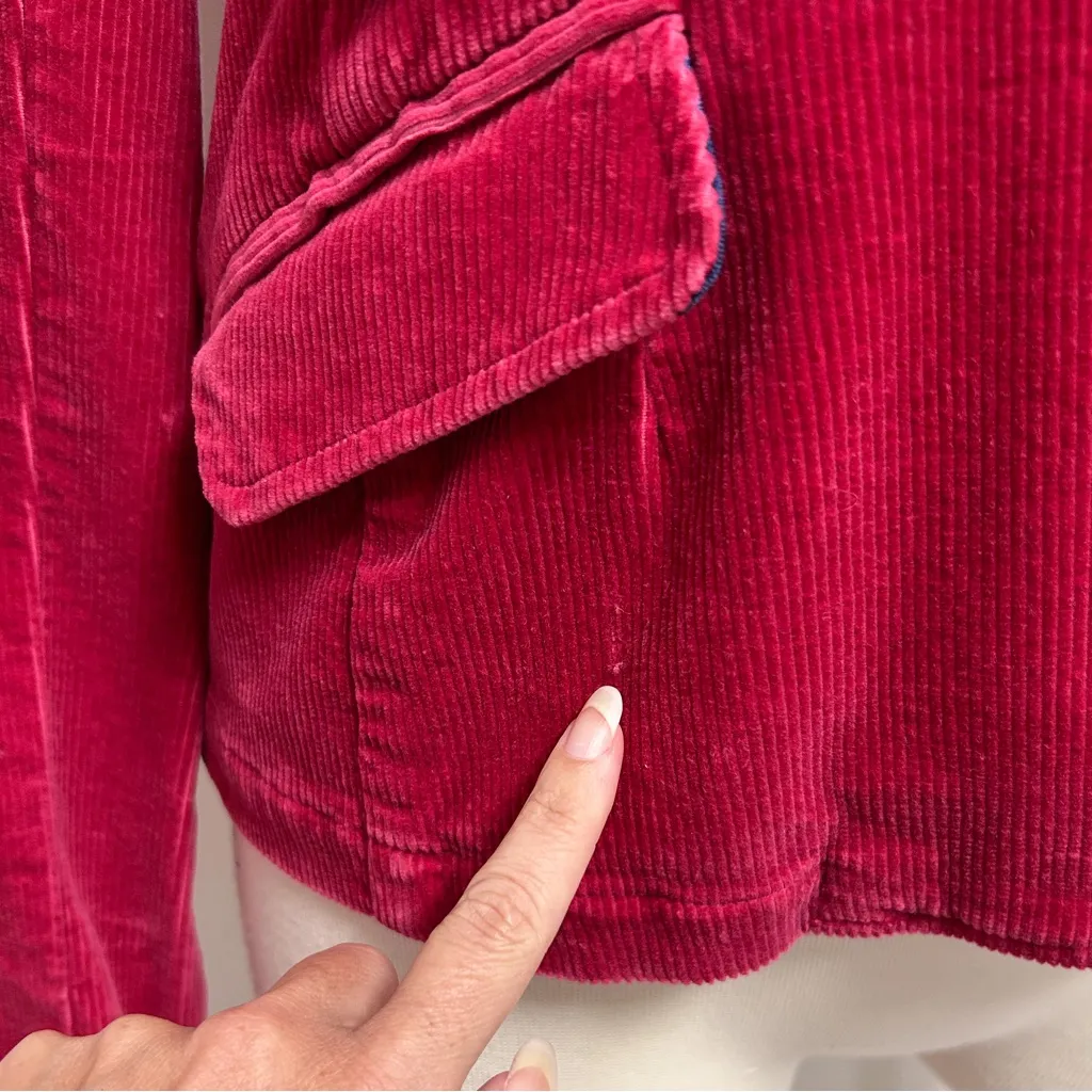 American Eagle Raspberry Red Corduroy Button Front Handkerchief Vintage New - Image 12