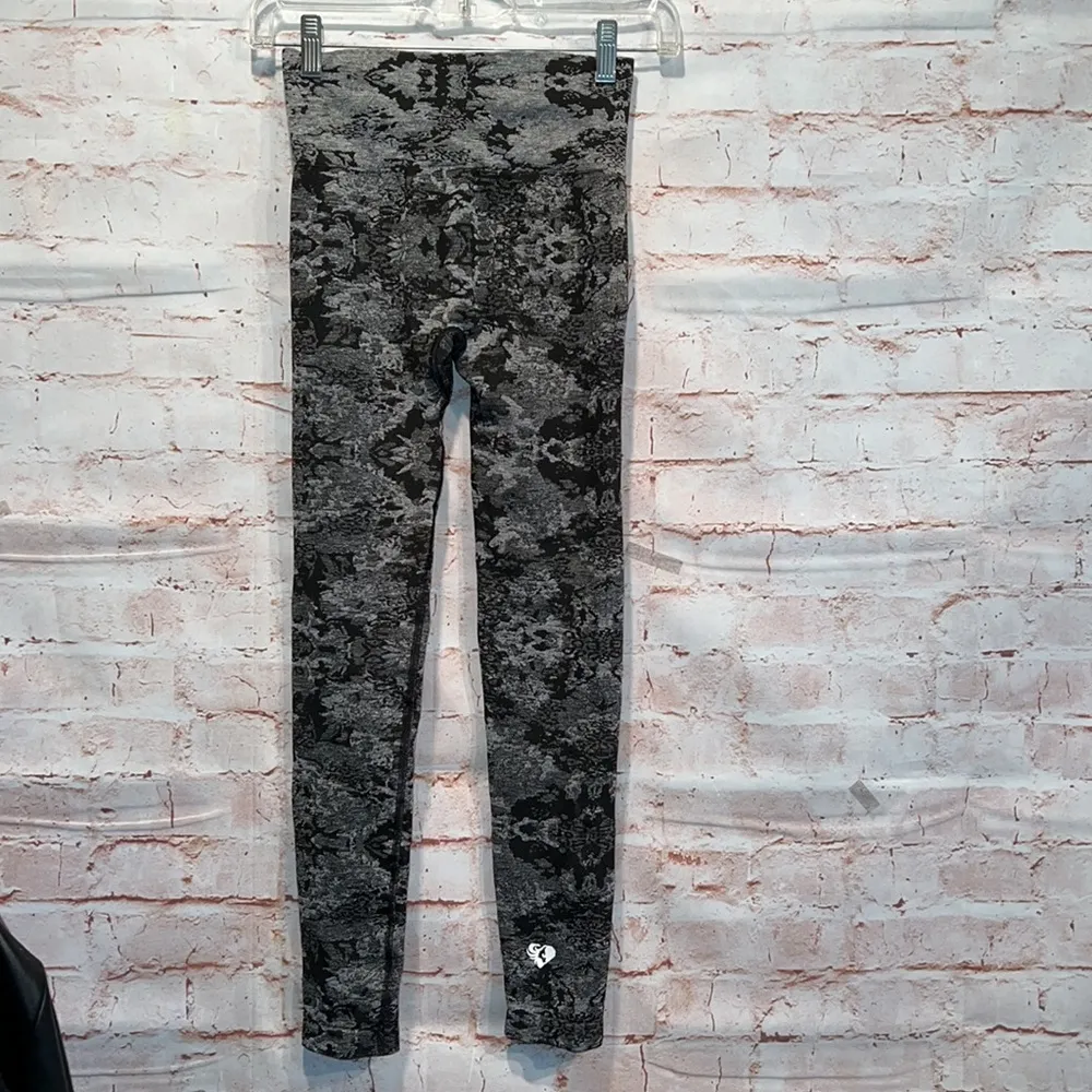 Womens best black camo leggings jacquard tights full length elastic waist - Image 6