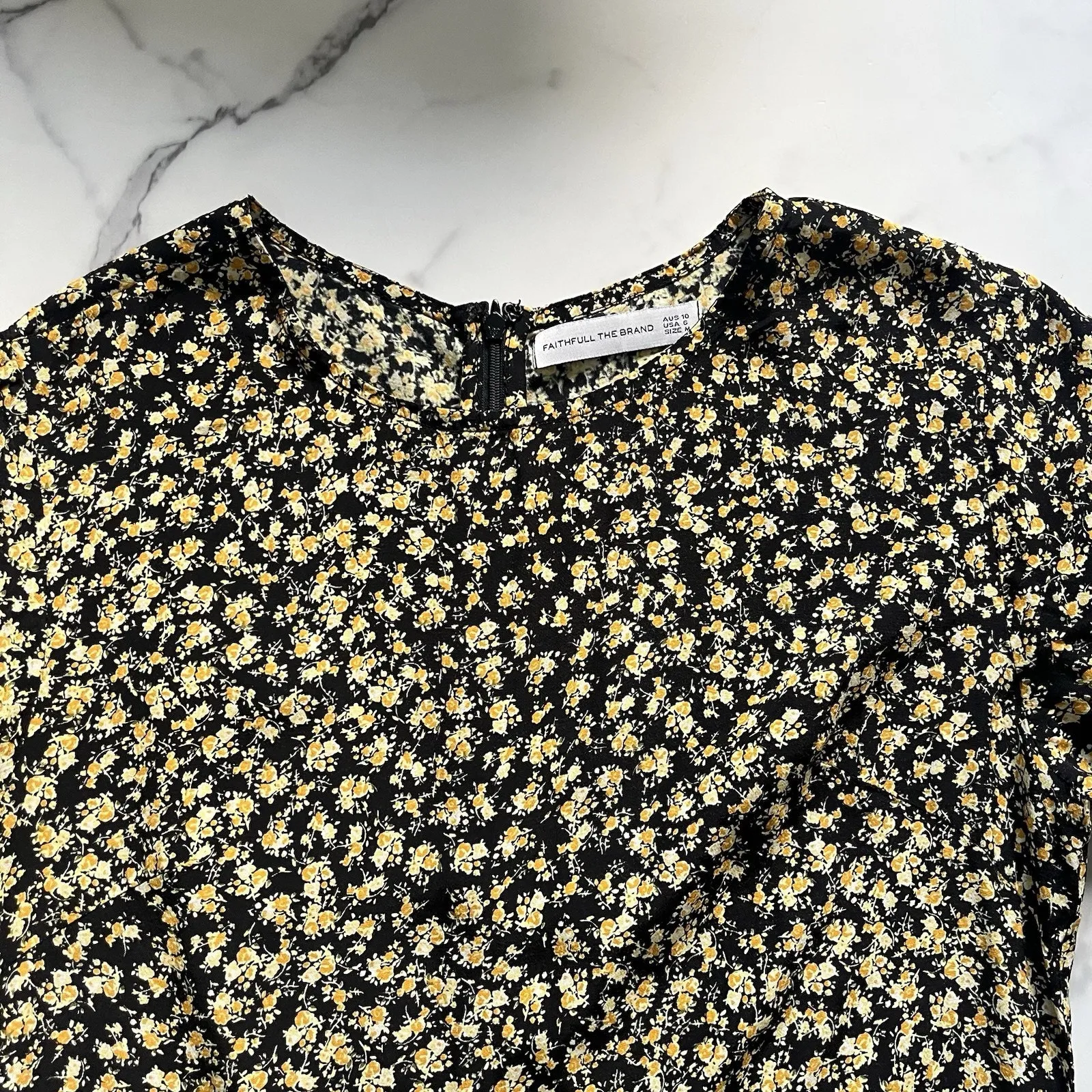 Faithfull the brand Estelle Mini Dress Salma Floral Print 6 Feminine Boho Chic - Image 9