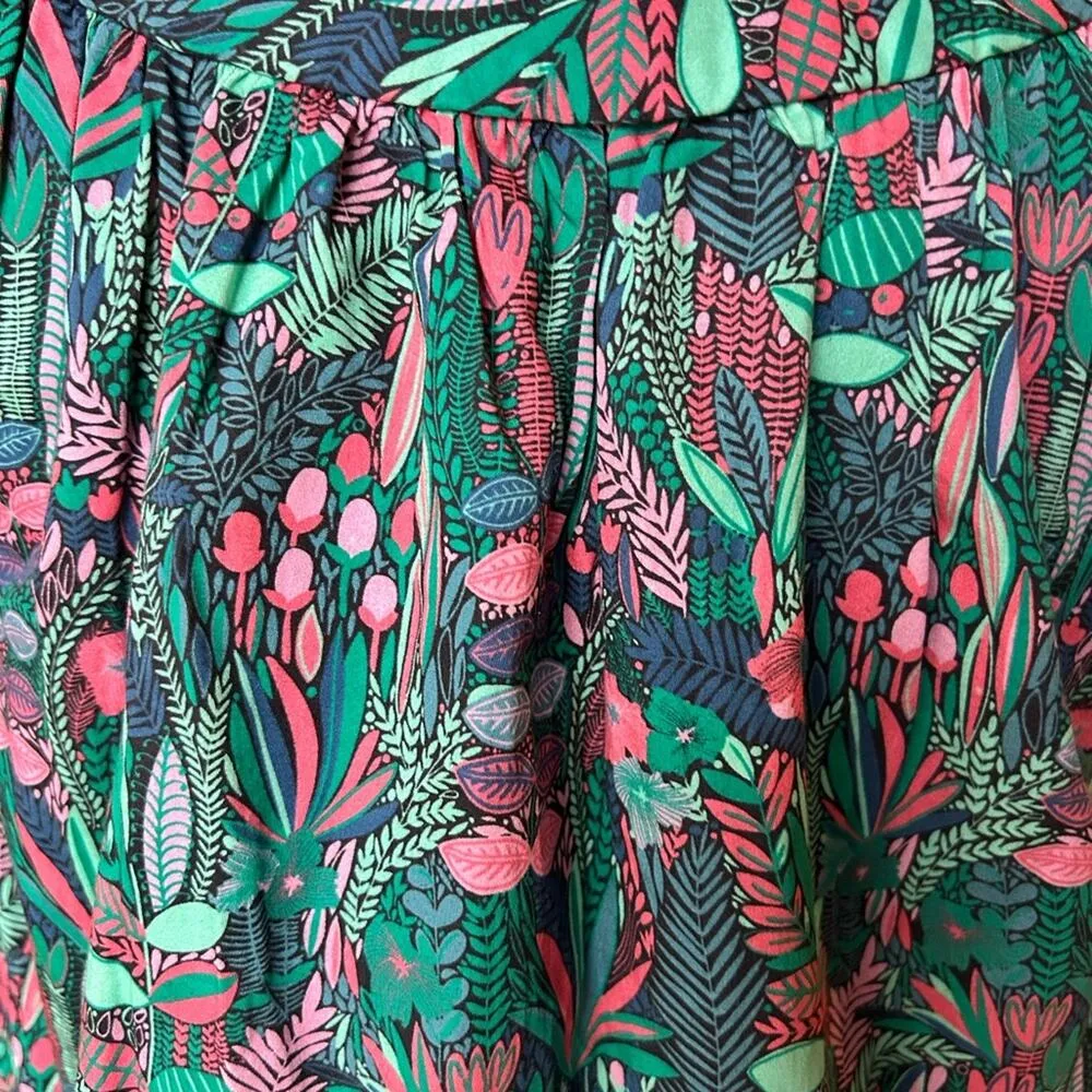 Never a wallflower floral shift dress XS Green - Image 7