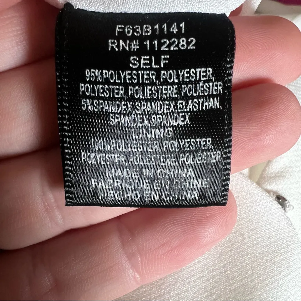 Adelyn Rae Wide Leg White Crop Jumpsuit Sz XS Culotte Belted Sleeveless Surplice - Image 4